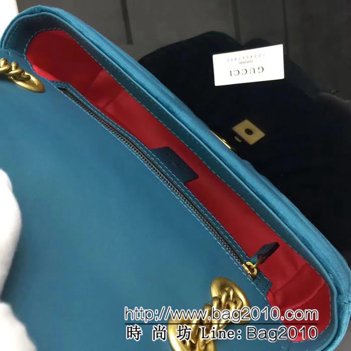 GUCCI古馳頂級原單 新款專櫃品質 實物實拍 443497絨布 綠色鏈條單肩斜挎包 HY1119